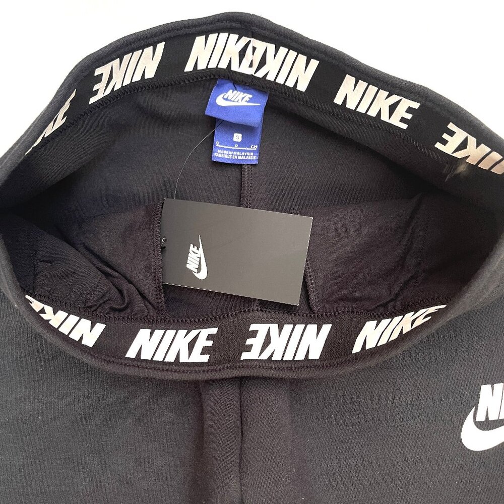 NWT NIKE Croped Jersey High Waist PANT SNKR 884410-010 Black S - Picture 6 of 13